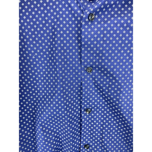 Michael Kors Shirt Men’s XL 17.5 34/35 Blue Dot Slim Fit‎ Button Up - Picture 5 of 6